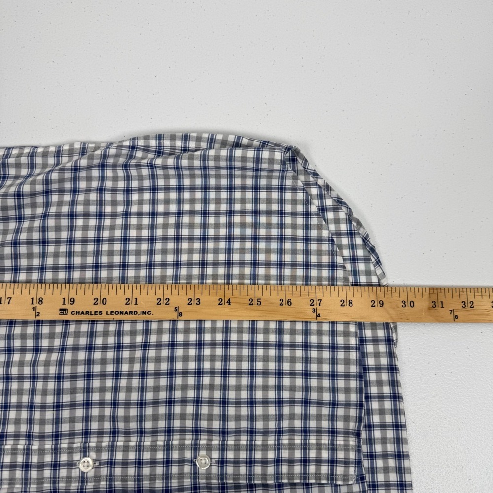 Bonobos Mens Slim Fit Plaid Button Down Shirt Blue Grey Long Sleeve Large L - Picture 4 of 7